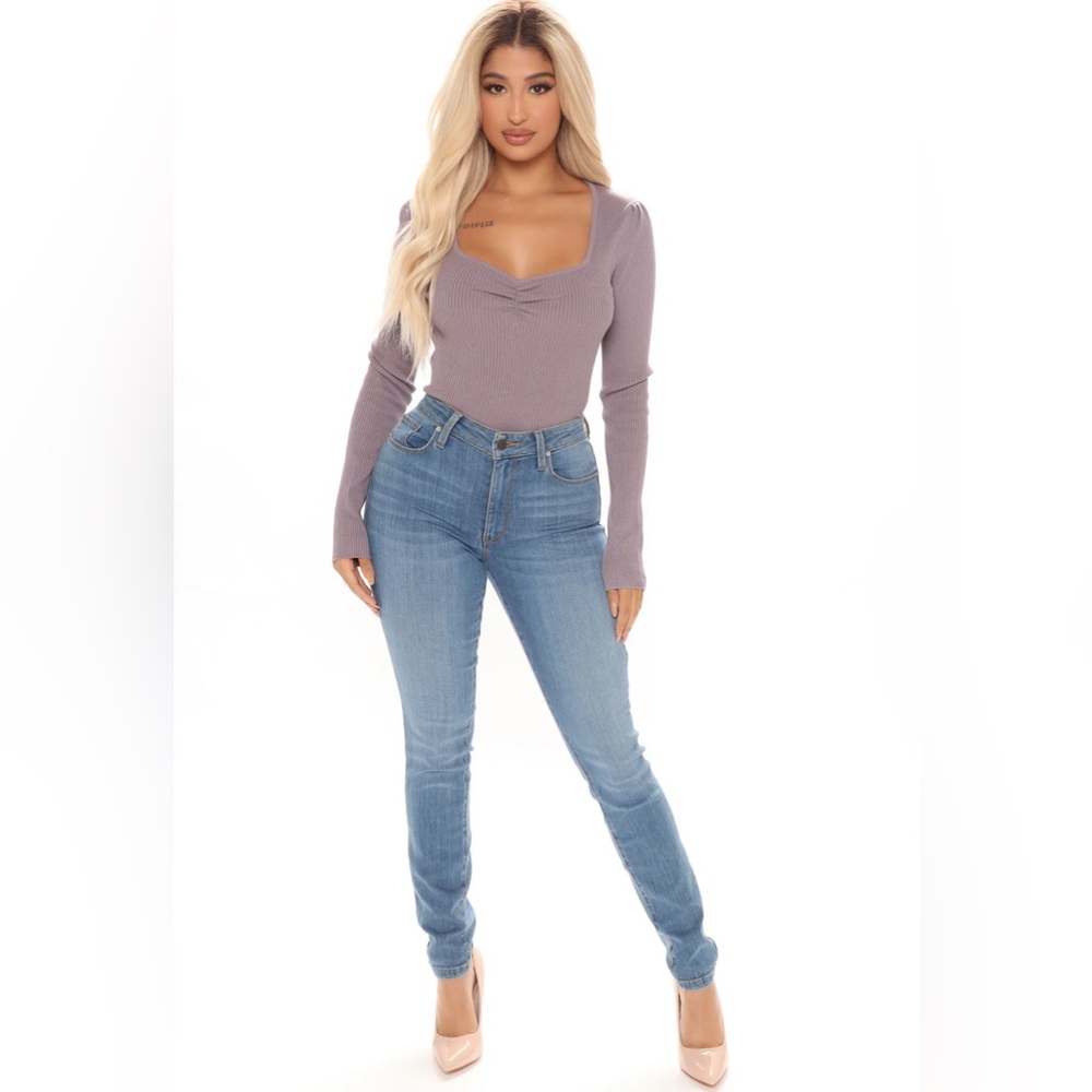 Fashion Nova Ribbed Purple Top